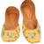Yellow embroidered leather juttis