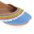 Blue embroidered leather juttis