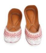 White embroidered leather juttis