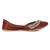 Maroon embroidered leather juttis