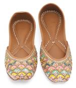 Multicolor embroidered leather juttis