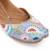Blue embroidered leather juttis