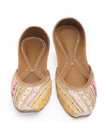 Multicolor embroidered leather juttis