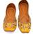 Yellow embroidered leather juttis