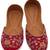 Red embroidered leather juttis