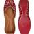 Red embroidered leather juttis