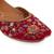 Red embroidered leather juttis