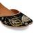 Black embroidered leather juttis