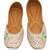 Beige embroidered leather juttis