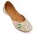 Beige embroidered leather juttis