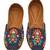 Blue embroidered leather juttis