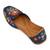 Blue embroidered leather juttis