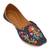 Blue embroidered leather juttis