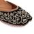 Black embroidered leather juttis
