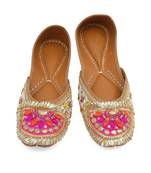 Multicolor embroidered leather juttis