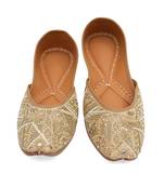 Gold embroidered leather juttis