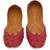 Red embroidered leather juttis