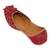 Red embroidered leather juttis