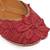 Red embroidered leather juttis