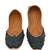 Navy blue embroidered leather juttis
