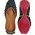 Navy blue embroidered leather juttis