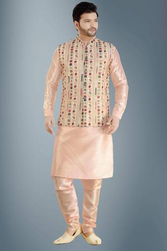 sylish embroidery jacket  kurta pyjama set