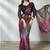 Shaded gray & wine two tone satin silk beads embroidery fancy sleeves designer ready to wear  saree