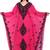 Royal Hot Pink Stitched with Black  Embroidered Kaftan Dress with Borders– Festive & Party Wear"