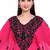 Royal Hot Pink Stitched with Black  Embroidered Kaftan Dress with Borders– Festive & Party Wear"