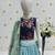 Fancy Chinon Silk Digital Printed Sky Blue Readymade Lehenga Choli