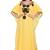 Sunshine Yellow Kaftan with Black & Golden Floral Embroidery – Party & Festive Wear