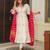 Women's Beautiful Chanderi Fabric Thread work Flared Anarkali with Pant And Dupatta Set
