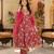 Glamour Foux Gergette Embroidery With Digital Printed Red Readymade Salwar Suit