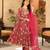 Glamour Foux Gergette Embroidery With Digital Printed Red Readymade Salwar Suit