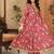 Glamour Foux Gergette Embroidery With Digital Printed Red Readymade Salwar Suit
