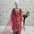 Glamour Foux Gergette Embroidery With Digital Printed Red Readymade Salwar Suit