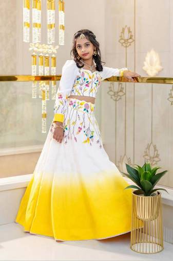 Designer Heavy Pure Crep Digital Printed  White Readymade Lehenga Choli