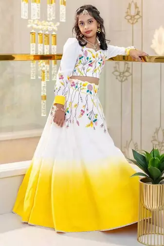 Designer Heavy Pure Crep Digital Printed  White Readymade Lehenga Choli