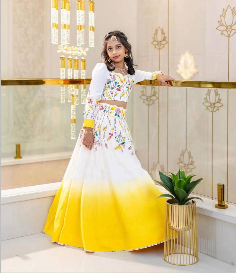 Designer Heavy Pure Crep Digital Printed  White Readymade Lehenga Choli