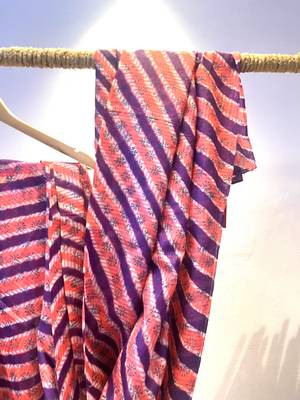 Printed tussar silk saree with blouse 2