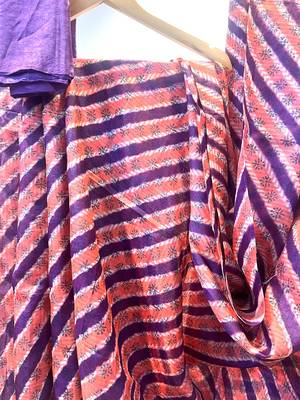 Printed tussar silk saree with blouse 3