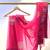 Organza pink saree with jajji silk border with blouse