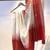 Linen red & white saree with blouse