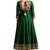 GREEN SILK EMBROIDERY HAND WROK PARTY WEAR SUIT SET 