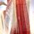 Linen red & white saree with blouse