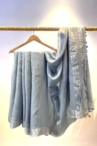 Linen grey saree with blouse
