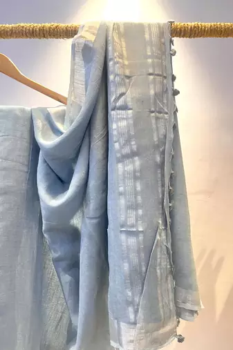 Linen grey saree with blouse