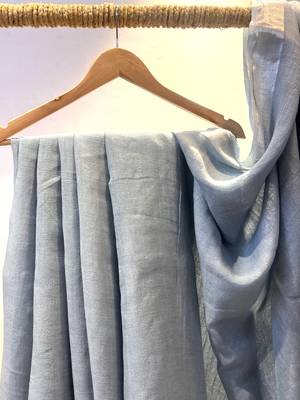 Linen grey saree with blouse 3