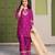 Alluring Heavy Pure Creap Embroidery Work Rani Pink Readymade Salwar Suit