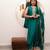 Green silk blend suit set